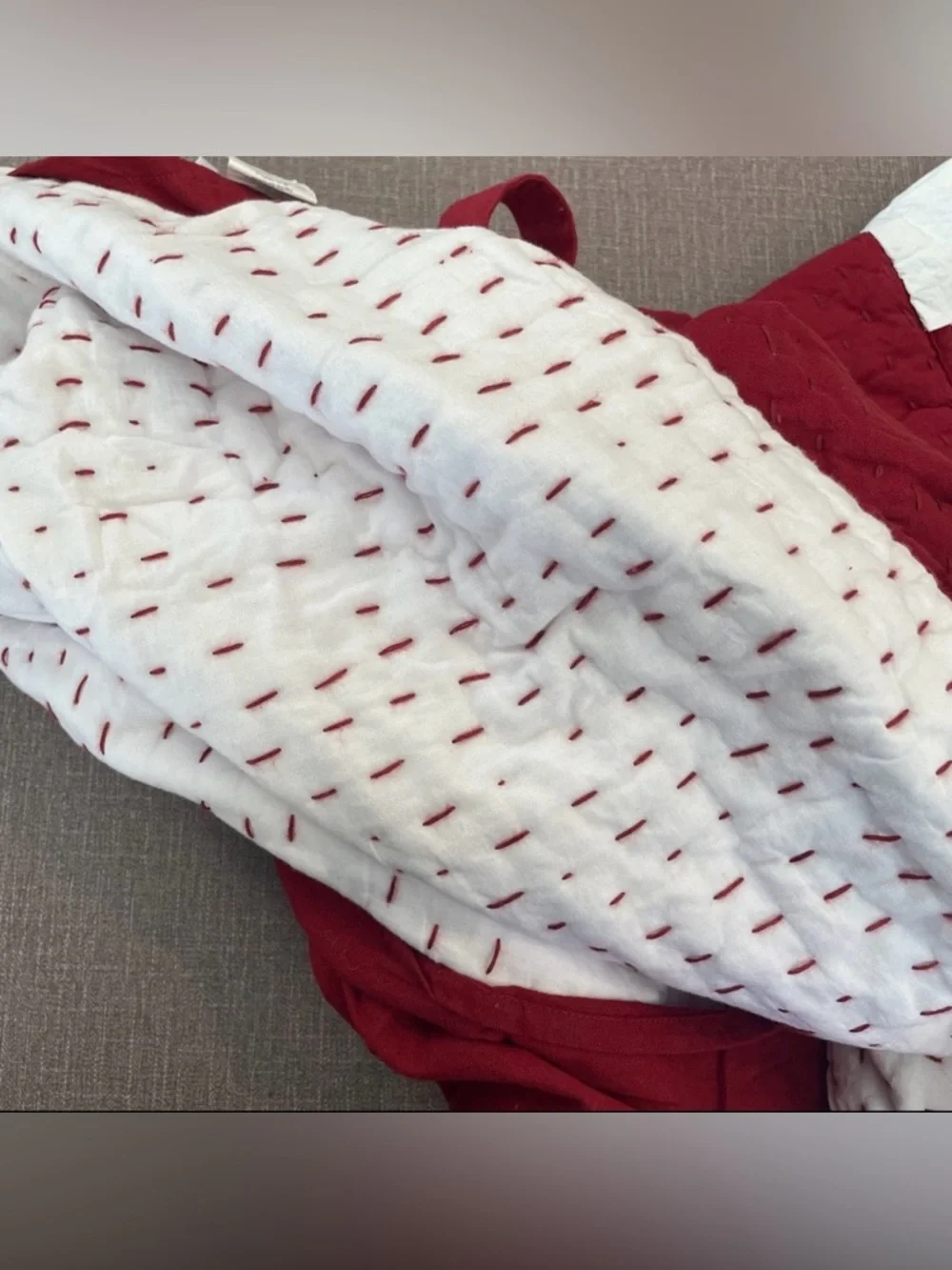 Pottery Barn Set of 2 Red Pillow Shams with ties